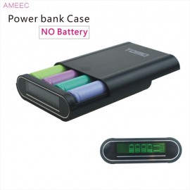 TOMO T4 18650 Power Bank Battery Box Charger 2 Usb Ports 5V2A Charging For 4pcs 18650 lithium batteries LCD Screen Charger Case