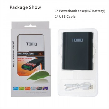 TOMO M4 18650 3.7V Li ion Battery Charger Case Power Bank Box Charge For 18650 Batteries Dual USB 5V2A Black ( Not Battery )
