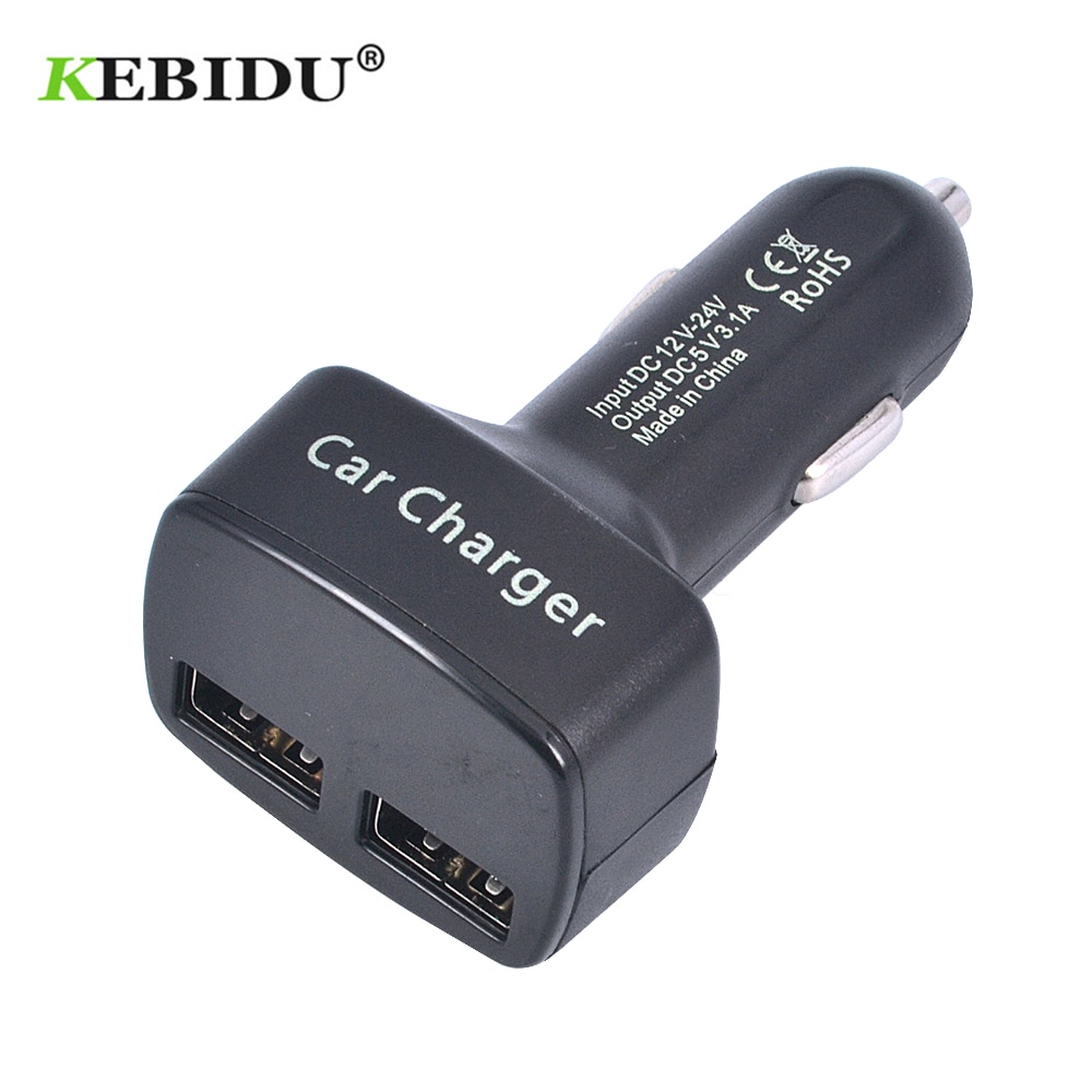 kebidu 4 in 1 Car Dual DC 5V 3.1A USB Charger with Voltage temperature Current Meter Tester Adapter Digital Display Newest