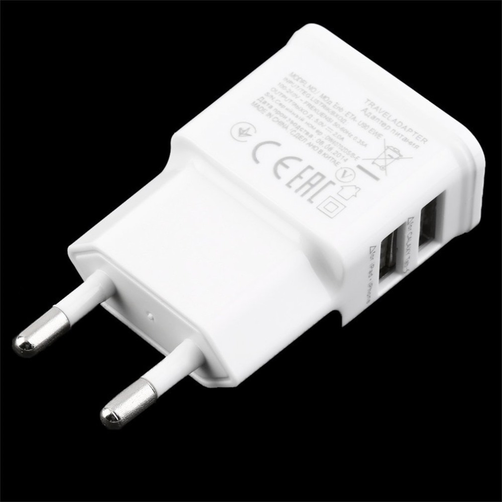 USB Charger 5V 2A Fast Charging Dual USB Wall Travel Charger EU Plug Mobile Phone Charger For iPhone Xiaomi Samsung USB Adapter