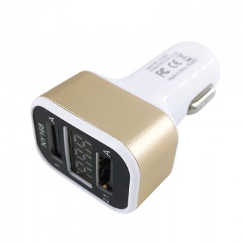 Dual USB Output Car Charger LED Display Voltage Auto Power Adapter Quick Charge For Xiaomi Mobile iphones pad MP3 Camera