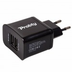 PROBTY Phone USB Charger Adapter Dual USB Total 3.1A Phone Charger for phone US EU Charger USB Wall Charger for iPhone ipad