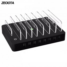 Desktop Smart USB Charger 8 Ports 96W USB Power Charging Station Dock with Stand EU US AU UK Plug for Smartphone Tablet PC