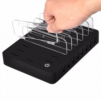 Desktop Smart USB Charger 8 Ports 96W USB Power Charging Station Dock with Stand EU US AU UK Plug for Smartphone Tablet PC