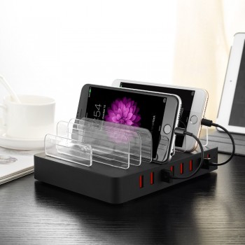 Desktop Smart USB Charger 8 Ports 96W USB Power Charging Station Dock with Stand EU US AU UK Plug for Smartphone Tablet PC