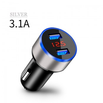 Dual USB Car Charger LED Display Power USB Adapter Cigarette Lighter Socket Car Charger Mobile Phone  MP3  Car  Charger