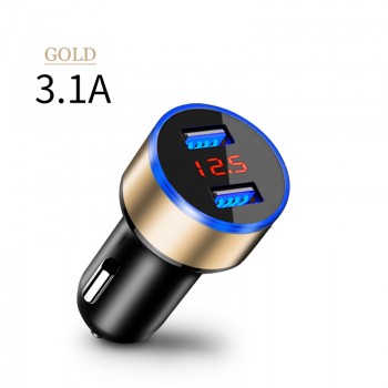 Dual USB Car Charger LED Display Power USB Adapter Cigarette Lighter Socket Car Charger Mobile Phone  MP3  Car  Charger