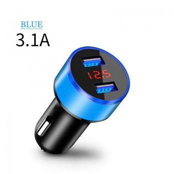 Dual USB Car Charger LED Display Power USB Adapter Cigarette Lighter Socket Car Charger Mobile Phone  MP3  Car  Charger