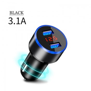 Dual USB Car Charger LED Display Power USB Adapter Cigarette Lighter Socket Car Charger Mobile Phone  MP3  Car  Charger