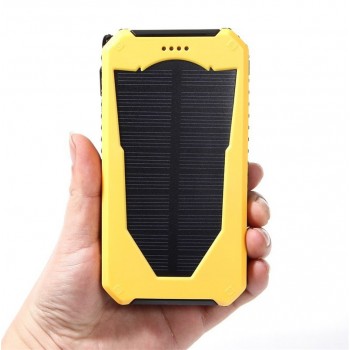Solar Power Bank 20000mAh Dual USB Cigarette Lighter Phone Charger Portable External Battery for Phone