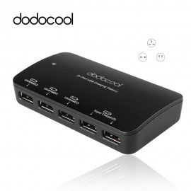 dodocool EU UK Plug 36W 5 Port USB Charger with Smart Super Charging Technology for iPad iPhone Samsung Phone, Tablet and More