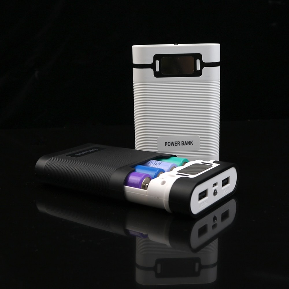 Evewher 18650 lion Batery 4 slots Rechargeable Charger Box With LED Light Power Bank Case For 18650 intelligent battery Charger