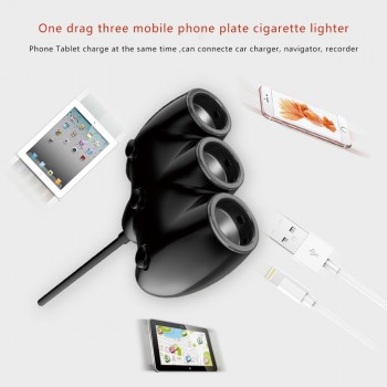 Robotsky 3 Way Car Cigarette Lighter Socket Splitter 3.1A Fast Phone Charge Adapter 12V-24V for Smartphone iPad GPS Recorder
