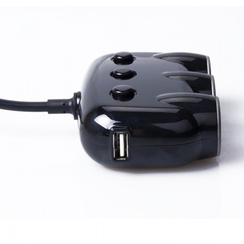 Robotsky 3 Way Car Cigarette Lighter Socket Splitter 3.1A Fast Phone Charge Adapter 12V-24V for Smartphone iPad GPS Recorder