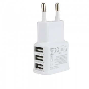 High quality EU Plug 3 Ports Multiple Wall USB Smart Charger Adapter Mobile Phone Device 5V 2A Fast Charging for iPhone iPad