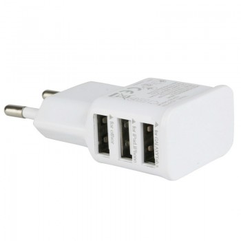 High quality EU Plug 3 Ports Multiple Wall USB Smart Charger Adapter Mobile Phone Device 5V 2A Fast Charging for iPhone iPad