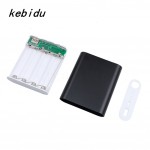 Kebidu Portable External Dual USB Backup Power Bank Charger Box DIY Case Shell for 4 X 18650 Battery For Android IOS Phones MP3