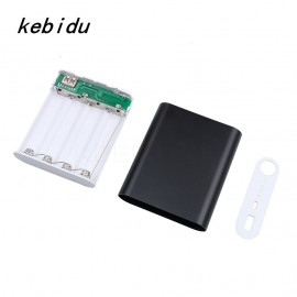 Kebidu Portable External Dual USB Backup Power Bank Charger Box DIY Case Shell for 4 X 18650 Battery For Android IOS Phones MP3