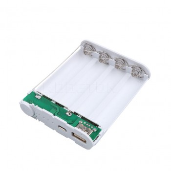 Kebidu Portable External Dual USB Backup Power Bank Charger Box DIY Case Shell for 4 X 18650 Battery For Android IOS Phones MP3