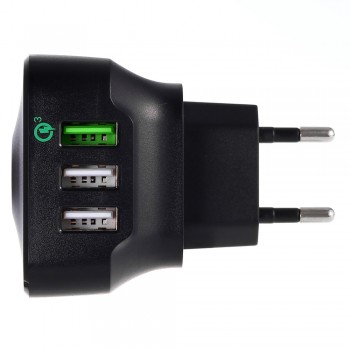TUTUO Quick Charge 3.0 QC-028P 25W 3-Port EU/US Plug Fast USB Wall Charger Adapter for Galaxy S7/S6/Edge/Xiaomi Redmi/iPhone 7