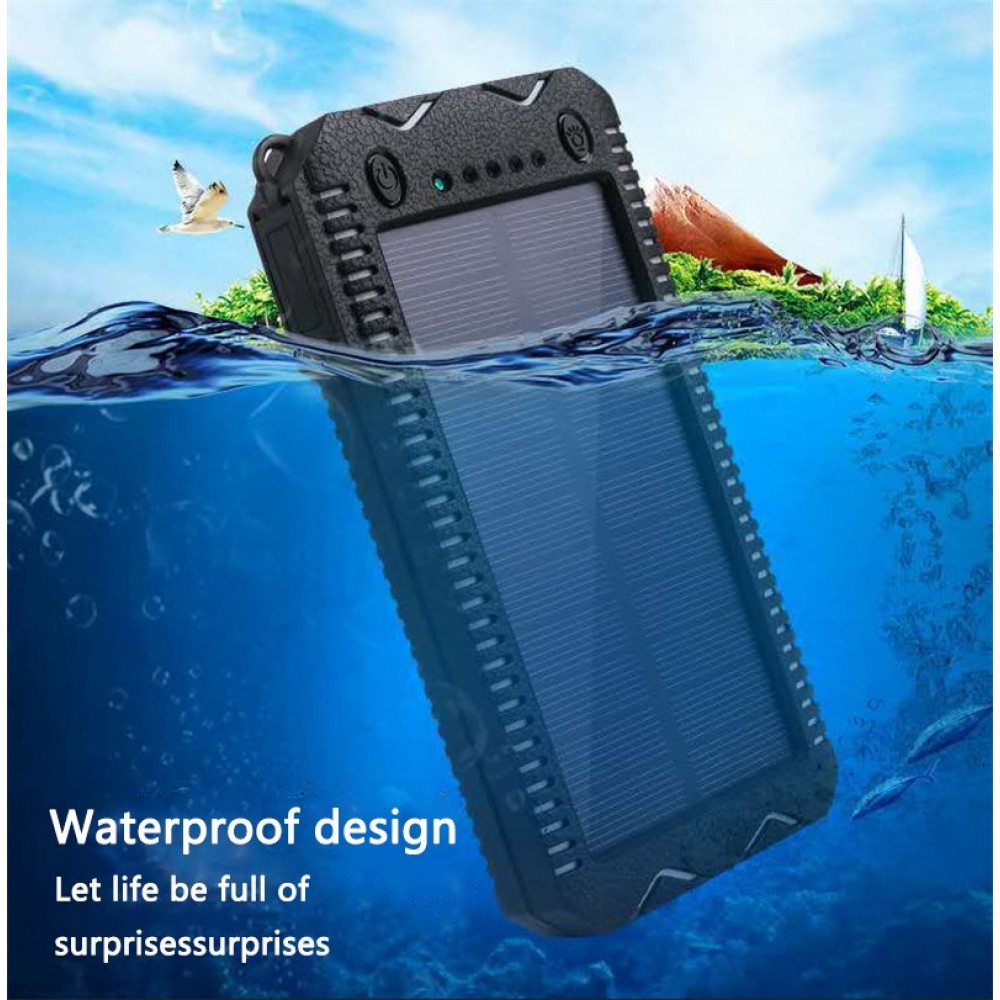 Portable Solar Power Bank 20000mah For Xiaomi 2 Iphone External Battery Powerbank Waterproof Dual USB