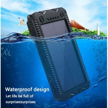 Portable Solar Power Bank 20000mah For Xiaomi 2 Iphone External Battery Powerbank Waterproof Dual USB