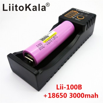 Liitokala 100% Original INR18650 30Q Rechargeable battery 3000mAh li-lon battery For E-cigarette use+Lii-100B 18650 charger