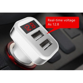 2018 Hot Car Charger Digital Display Dual Port USB Adapter 2.1A Car-charger Double USB for iPhone iPad Samsung Xiaomi Charging