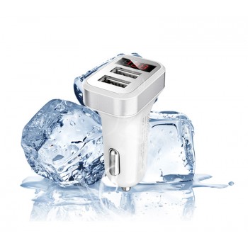 2018 Hot Car Charger Digital Display Dual Port USB Adapter 2.1A Car-charger Double USB for iPhone iPad Samsung Xiaomi Charging