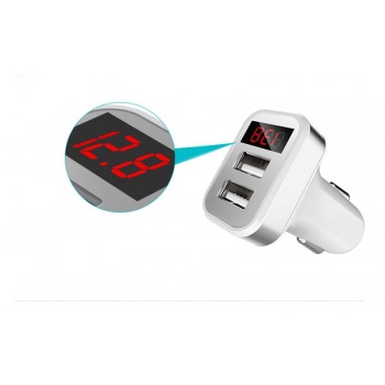 2018 Hot Car Charger Digital Display Dual Port USB Adapter 2.1A Car-charger Double USB for iPhone iPad Samsung Xiaomi Charging