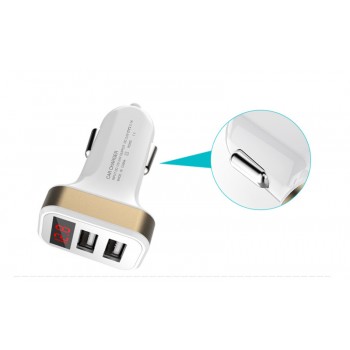 2018 Hot Car Charger Digital Display Dual Port USB Adapter 2.1A Car-charger Double USB for iPhone iPad Samsung Xiaomi Charging
