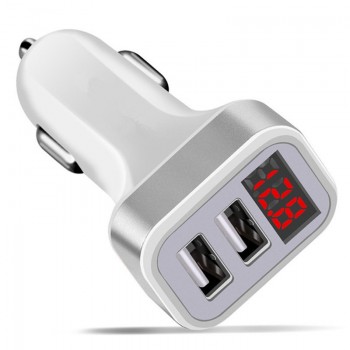 2018 Hot Car Charger Digital Display Dual Port USB Adapter 2.1A Car-charger Double USB for iPhone iPad Samsung Xiaomi Charging