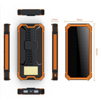 HK Lii-D001 LiitoKala Solar Power Bank Charger 12000 mAh External For iPhone 6 6 S 7 More Phone Battery Charger For Samsung phon