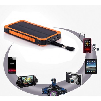 HK Lii-D001 LiitoKala Solar Power Bank Charger 12000 mAh External For iPhone 6 6 S 7 More Phone Battery Charger For Samsung phon