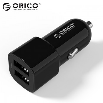 Dual Port USB Car Charger Adapter, ORICO 2 Ports 5V2.4A17W Mini Charger Cigar Socket For iPhone 7 Samsung Galaxy S6 Edge Xiaomi
