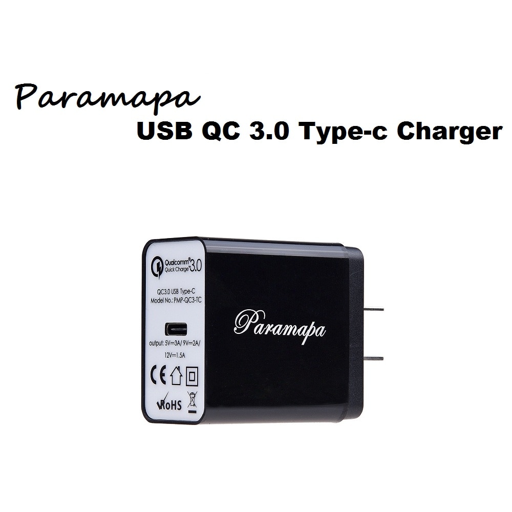 Paramapa USB One Port QC 3.0 C Charger 5V/3A 15W Type-C Wall Charger for Google Pixel/Pixel XL Lumia 950XL/950 Nexus 5X/6P