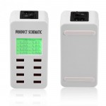 40W 8 Port USB Smart Fast Charger Charging Station with LCD Display Universal for iPhone/iPad/Andoird Cellphone and Tablet PC