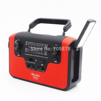 Portable Reading Lamp Hand Crank Phone Charger Bluetooth Speaker Multiband Radio FM/AM/SW Solar Radio Power Generator