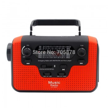 Portable Reading Lamp Hand Crank Phone Charger Bluetooth Speaker Multiband Radio FM/AM/SW Solar Radio Power Generator