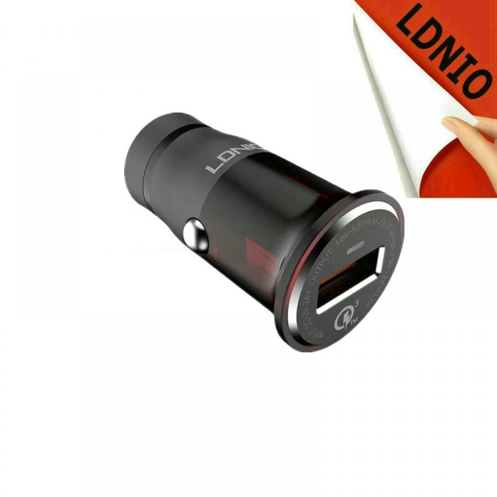 Ldnio Fast USB Charging Adapter QC 3.0 5V 12V Plug-in Cigar lighter Car Charger with Cable for Iphone 7 LG camera tablet mp3 mp4