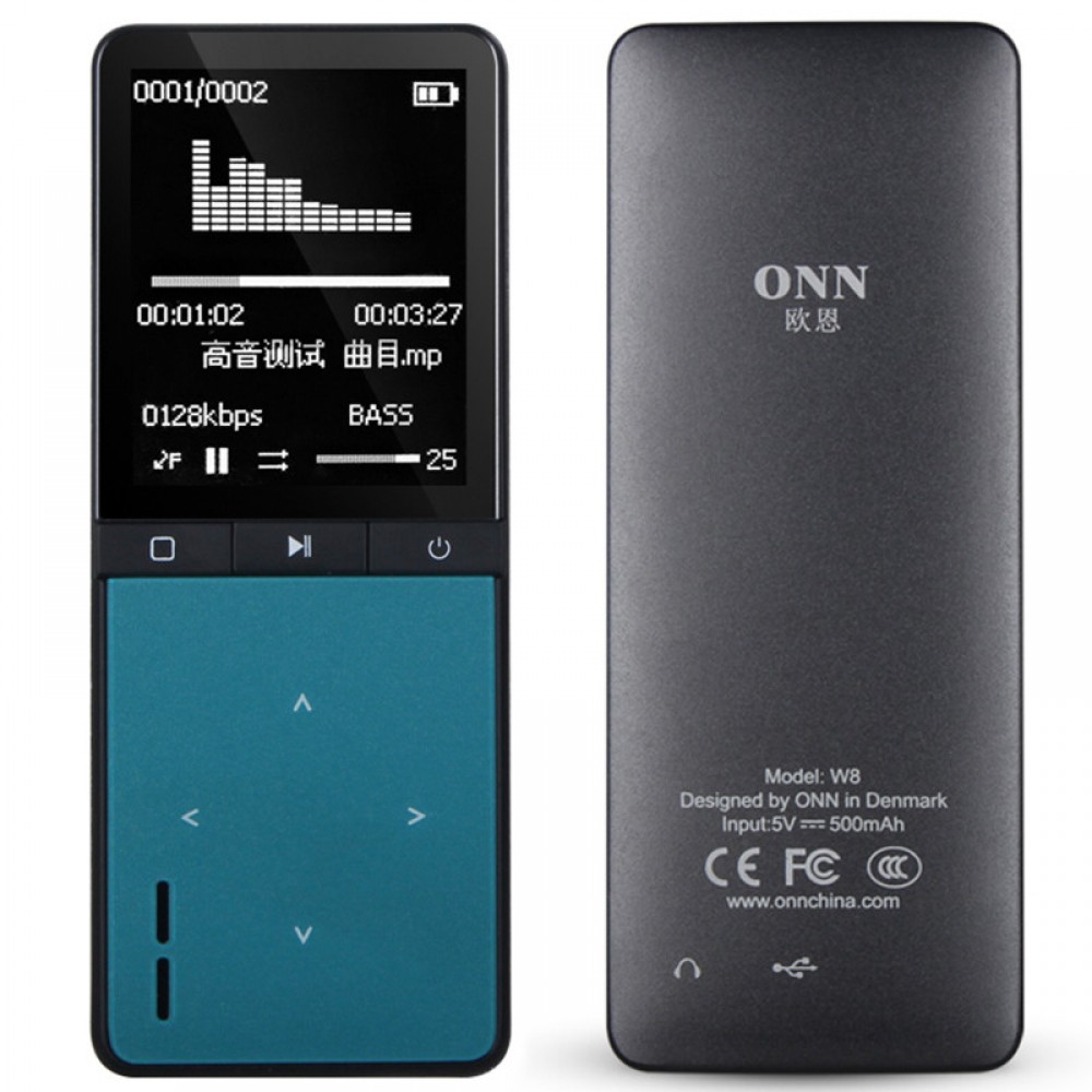 ONN W8 Bluetooth 3.0 Sport 8GB MP3 Player with Built-in Speaker FM Radio Pedometer APE Flac Music Player Lecteur Mp3