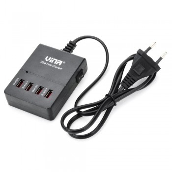 TUTUO UPS-005 Fast USB Charger 5V4A 4-Port Desktop Travel Charger AC Power Adapter for iPhone 7 Samsung Galaxy S7 Xiaomi (EU+US)