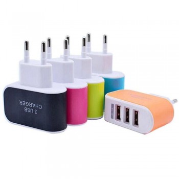 5V 3A EU US Plug Power Adapter 3 Ports Multiple Wall USB Smart Charger Adapter Mobile Phone Device Fast Charging for iPhone iPad