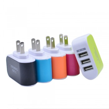 5V 3A EU US Plug Power Adapter 3 Ports Multiple Wall USB Smart Charger Adapter Mobile Phone Device Fast Charging for iPhone iPad