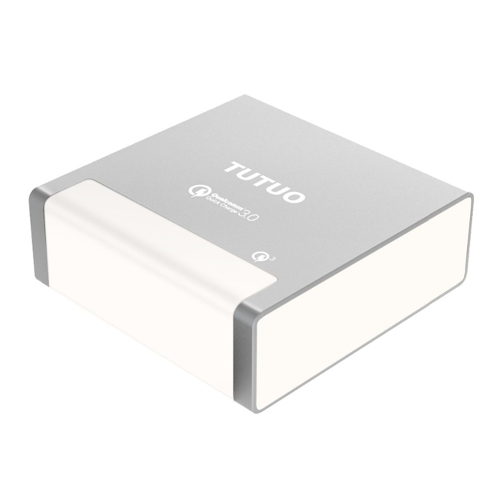 TUTUO 40W 4 Ports USB Charger Quick Charge 3.0 Fast Desktop Dock Holder Power Adapter for iPhone 7 iPad Pro 10.5 Huawei Mate 10