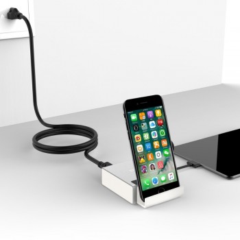 TUTUO 40W 4 Ports USB Charger Quick Charge 3.0 Fast Desktop Dock Holder Power Adapter for iPhone 7 iPad Pro 10.5 Huawei Mate 10