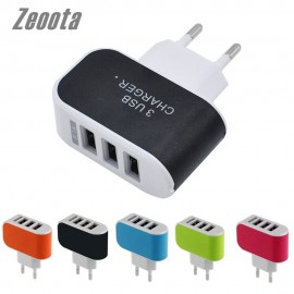 Zeoota Smart Wall Charger 3 USB Ports Multiple 5V 3A EU Plug Adapter Mobile Phone Device Fast Charging Newest for iPhone Samsung