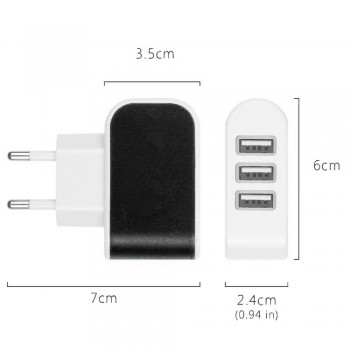 Zeoota Smart Wall Charger 3 USB Ports Multiple 5V 3A EU Plug Adapter Mobile Phone Device Fast Charging Newest for iPhone Samsung