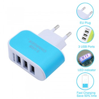 Zeoota Smart Wall Charger 3 USB Ports Multiple 5V 3A EU Plug Adapter Mobile Phone Device Fast Charging Newest for iPhone Samsung
