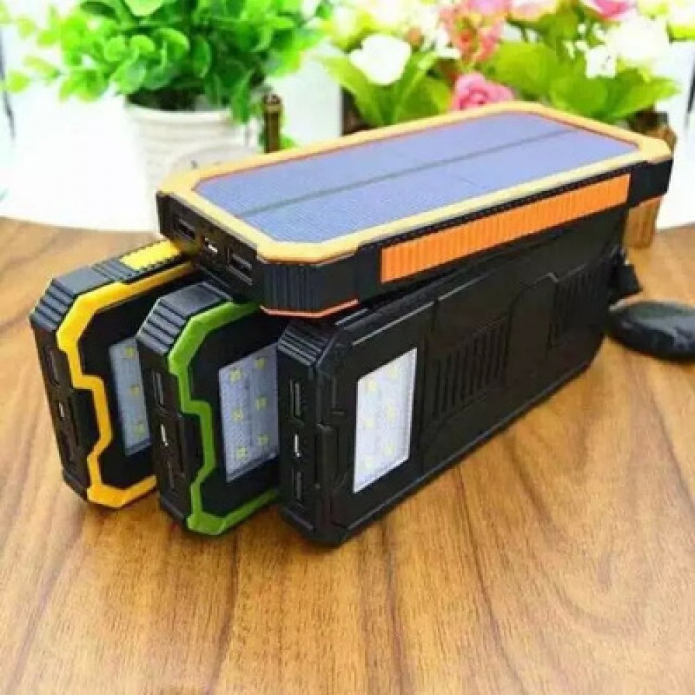 Solar Power Bank Dual USB Power Bank 12000 mAh Waterproof PowerBank Bateria External Portable Solar Panel with LED Burgundy